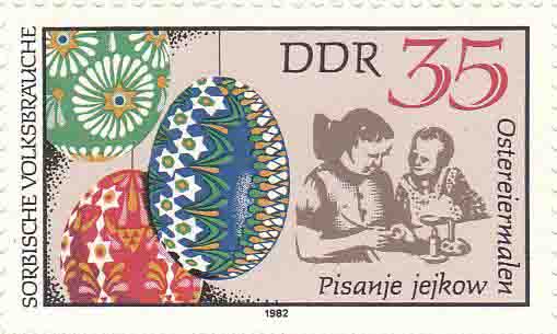 Sorbische Volksbräuche Ostereiermalen 1982 35DDR