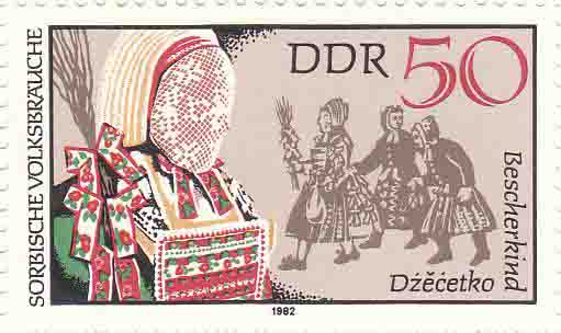 Sorbische Volksbräuche Bescherkind 1982 50DDR
