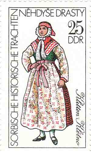 Sorbische historiche Trachten Klitten 1977 25DDR