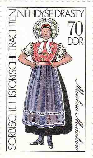Sorbische historische Trachten Muskau 1977 70DDR