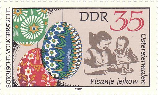 1982 Sorbische Volksbräuche 35ddr: Ostereiermalen