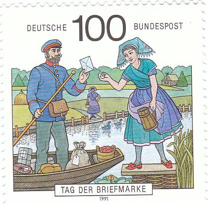 1991 Tag der Briefmarke: Briefträger im Spreewald