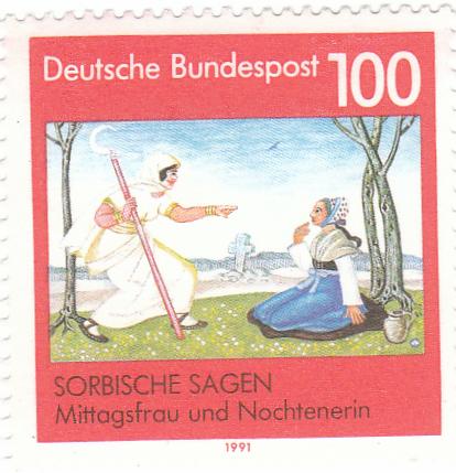 1991 Sorbische Sagen 100pf: Mittagsfrau und Nochtenerin