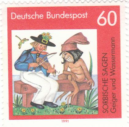 1991 Sorbische Sagen 60pf: Geiger und Wasserman