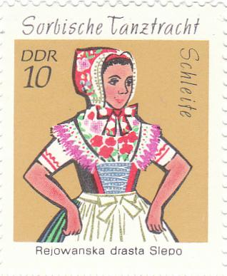 1971 Sorbische Tanztrachten im kleineren Format 10ddr: Tanztracht aus Schleife
