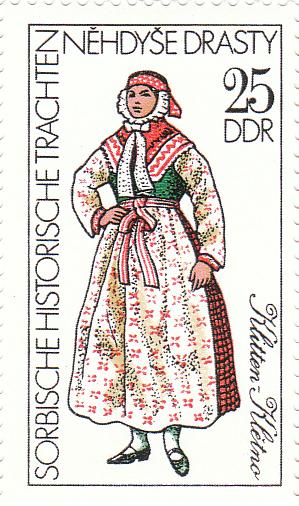 1977 Sorbische historische Trachten 25ddr: Klitten - Klětno